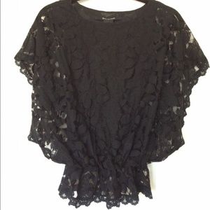 Black Lace Peplum top with
